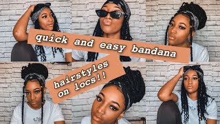 BANDANA HAIRSTYLES ON FAUX LOCS  Juliet Flawless [upl. by Windy255]