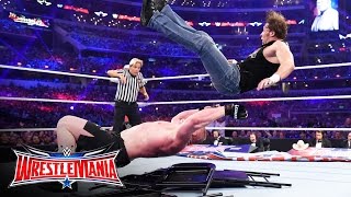 Dean Ambrose vs Brock Lesnar  No Holds Barred Street Fight WrestleMania 32 on WWE Network [upl. by Kussell]