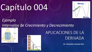 Ejemplo intervalos de Crecimiento y Decrecimiento de gráfica Aplicaciones de la Derivada Cap 004 [upl. by Inor361]