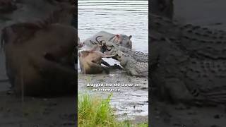 Crocodile VS Wildebeest  When Hippos Become A Hero [upl. by Alded]