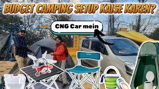 Budget Camping Setup in India in CNG CarScooter 🏕 [upl. by Nibur]