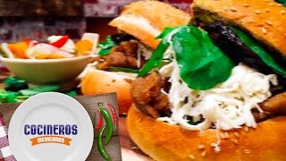 Receta Cemita poblana  Cocineros Mexicanos [upl. by Odlabso]