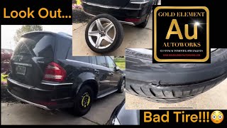 Mercedes GL550 Leaking Tire  Uneven Tire Wear [upl. by Inoek180]