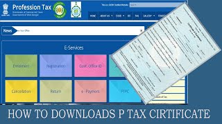 HOW TO GENERATE PROFESSIONAL TAX CERTIFICATE2022  P TAX CERTIFICATE DOWNLOADS  2022 [upl. by Enoryt211]