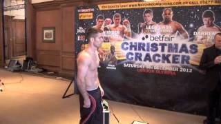 JOHN RYDER v EAMONN OKANE  OFFICIAL WEIGHIN  CHRISTMAS CRACKER SHOW  iFILM LONDON [upl. by Mariande893]