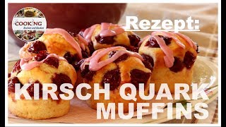 Kirsch Quark Muffins  schnelle und einfache Muffins backen  Rezept [upl. by Aniryt]