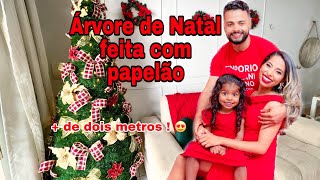 ÁRVORE DE NATAL feita com Papelão  BAIXO CUSTO Com mais de 2 metros [upl. by Hiltner]