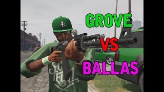 GTA 5  Grove Street Families vs Ballas Epic Gang War [upl. by Abrahams689]