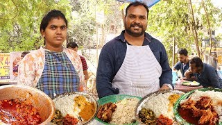 Cheapest Roadside Unlimited Non Veg Meals  Hyderabad Roadside Meals  Non Veg Recipes  Foodcrafts [upl. by Indys]