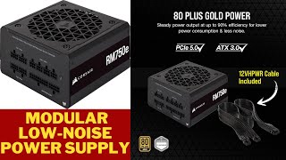 Corsair RM750e  LowNoise Power Supply  ATX 30 amp PCIe 50 Compliant  105°CRated Capacitors [upl. by Anitnelav]