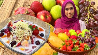 AIR KOKTAIL BUAH BERKRIM  SOP BUAH SEGAR  Mix fruit recipe [upl. by Amos259]