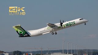 De Havilland Canada DHC8 402Q Dash 8 from SkyAlps 9HPAUL departure at Munich Airport MUC EDDM [upl. by Adiela642]