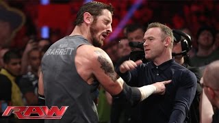 Wayne Rooney slaps King Barrett Raw November 9 2015 [upl. by Eadnus]