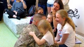 U S Army Captain Surprises His Children After Disney World Flash Mob [upl. by Ahsille143]