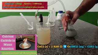 production of Acetylene gas from calcium carbide reaction of calcium carbide with water reaction [upl. by Odlavu195]