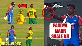 Suryakumar Yadav angry when Andile Simelane abused Hardik Pandya caught on stump mic INDvsSA T20 [upl. by Yancy]