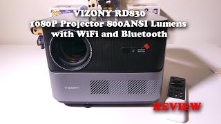 VIZONY RD830 1080P Projector 800ANSI with WiFi and Bluetooth REVIEW [upl. by Cindi948]