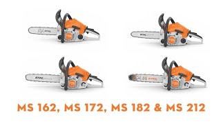 STIHL Petrol Chainsaws  STIHL MS 162  STIHL MS 172  STIHL MS 182  STIHL MS 212  STIHL GB [upl. by Titania640]