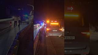 A8 bei Pforzheim Ost Unfallabsicherung auf linker Spur [upl. by Haidebez]