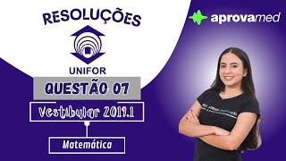 UNIFOR Medicina 20191  Matemática  Questão 07 [upl. by Jemima669]