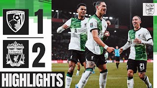 HIGHLIGHTS Gakpo goal amp Nunez STUNNER in Carabao Cup  Bournemouth 12 Liverpool [upl. by Cocke]