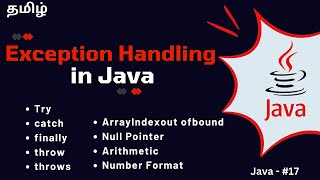 Java Exception Handling  Try Catch Finally Throw Throws  Tamil [upl. by Kyred844]