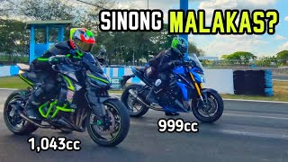 Drag Race Suzuki vs Kawasaki  GSXS1000 vs Z1000R  1043cc vs 999cc  Reed Motovlog [upl. by Michella778]