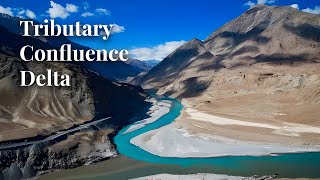 Tributary Confluence and Delta Explained • Geography Terms [upl. by Shandie]