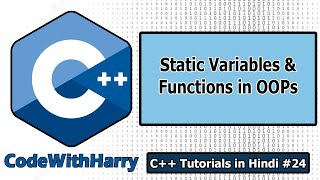 Lecture 72 Object Oriented Programming Static data Member and Function  Encapsulation [upl. by Cronin]