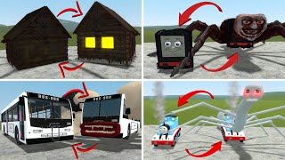 NEW EVERYTHING TURNED INTO MONSTERS HOUSE HEAD MONSTER THOMAS CAR EATER VS ALL TREVOR HENDERSON [upl. by Zat]