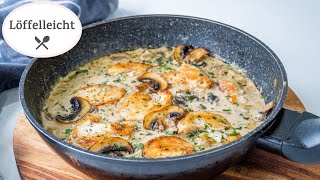 Champignon Rahmsoße mit Hähnchen  Rezept lecker und einfach  Champignon Rahmsauce [upl. by Swec]