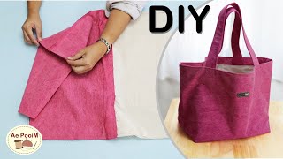 DIY Daily Tote Bag very easy making [upl. by Anairda]