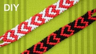 Heart Friendship Bracelet for Valentines Day  DIY Tutorial [upl. by Libys]