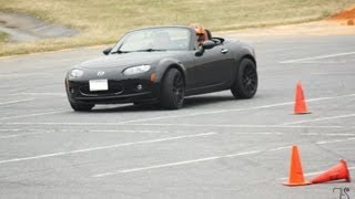 Black NC Miata Autocross With Drift [upl. by Aivatal]