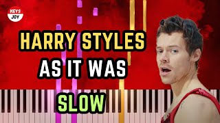 🎹 Harry Styles  As It Was  SLOW Piano and Keyboard Tutorial [upl. by Mouldon]