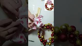 Dollar Tree Christmas Ornament Wreath  How to Make a Hanger Wreath wreath wreathmaking [upl. by Eetsud732]