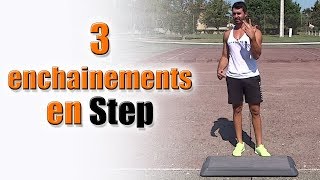 3 enchainements en STEP Débutant Inter et Avancé  Apprendre le step [upl. by Kippy]