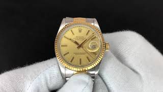 Rolex 16013 Datejust Oyster Perpetual Champagne Dial 1986 [upl. by Annuhsal675]