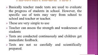 Standardized Test and Teacher Made Test [upl. by Anawk]