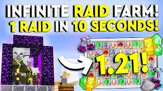 BEST INFINITE 121 RAID FARM Minecraft Tutorial  1 RAID IN 10S [upl. by Soalokcin91]