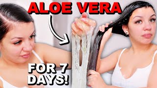 I Used ALOE VERA On My Hair For 7 Days  Aloe Vera For Hair Growth Before And After Results [upl. by Belia363]