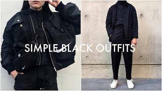 3 SIMPLE BLACK OUTFITS  Lookbook  Streetwear  Mens Fashion  Daniel Simmons [upl. by Sibie]