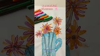 Beautiful flowers colour pen drawing song music bollywood art pixelcolor artistcolors shorts [upl. by Ariec]