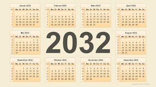 Kalender 2032 [upl. by Allenrac]