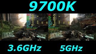 i7 9700k Default  36GHZ  vs OC  50GHz   Crysis 3  Cinebench [upl. by Eiramana]