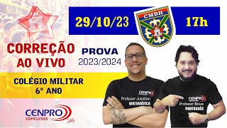 CORREÇÃO PROVA COLÉGIO MILITAR BH 😎🔝CMBH 2023 2024 😎🔝 😉 [upl. by Aroz]