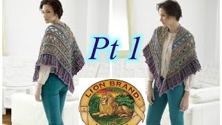 Learn To Make A Stunning Shawl With Lion Brand Home Spun Yarn  Falling Water Shawl Tutorial Part 1 [upl. by Wenda]