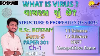 What is Virus Properties amp Structure of Virus  BSc Botany Sem5 Paper 301  Ch 1 Part 2 [upl. by Ahsienet]