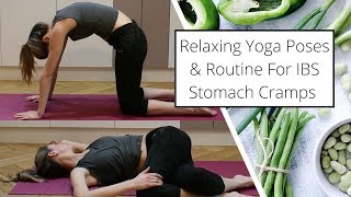 Easy Yoga Routine amp Poses For IBS Stomach Cramps [upl. by Ikoek]