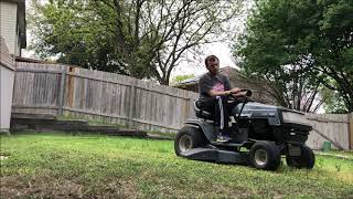 MTD Yard Machines 165 HP Twin 42 Lawn Tractor Spring Mowing [upl. by Kennett984]